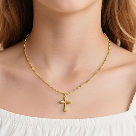 Women's Stainless Steel Gold Chain With Card Necklaces