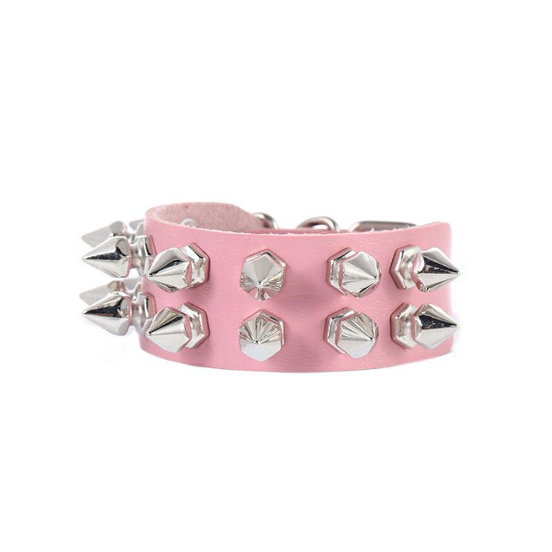 Rock Pointed Rivet Exaggerated Personalized Double Bracelets