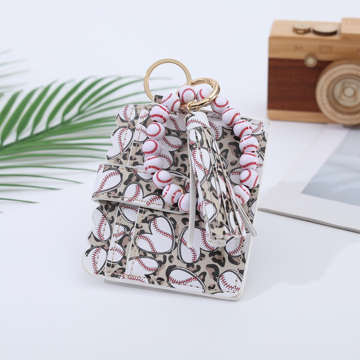 Sports Wooden Bead Card Holder Document Bracelets