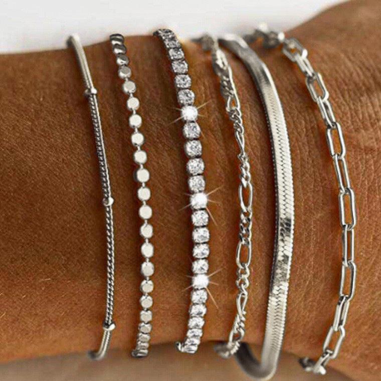 Classy Comfortable Of Personalized Alloy Combination Bracelets