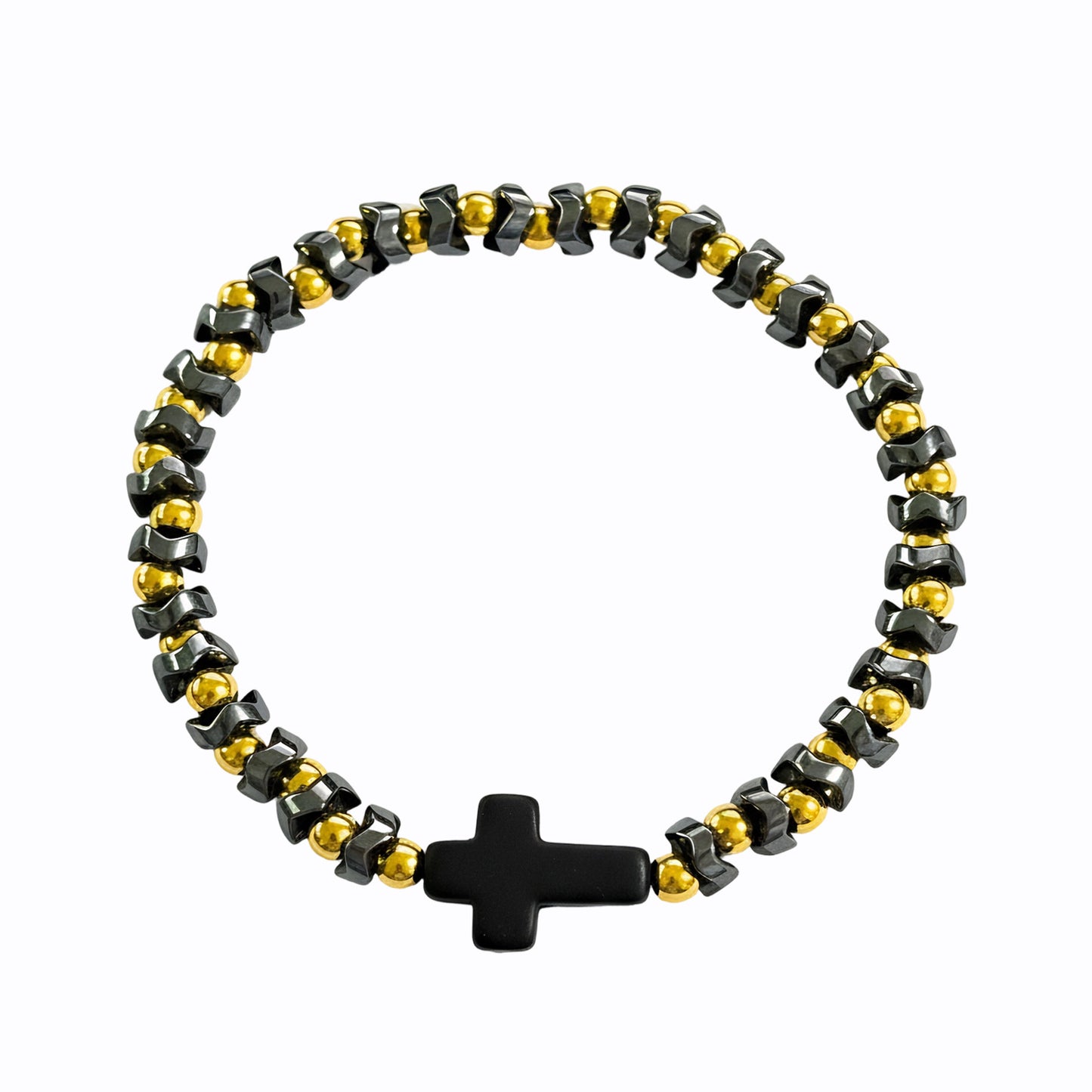 Stainless Steel Golden Balls Beaded Fashion Stretch Bracelets