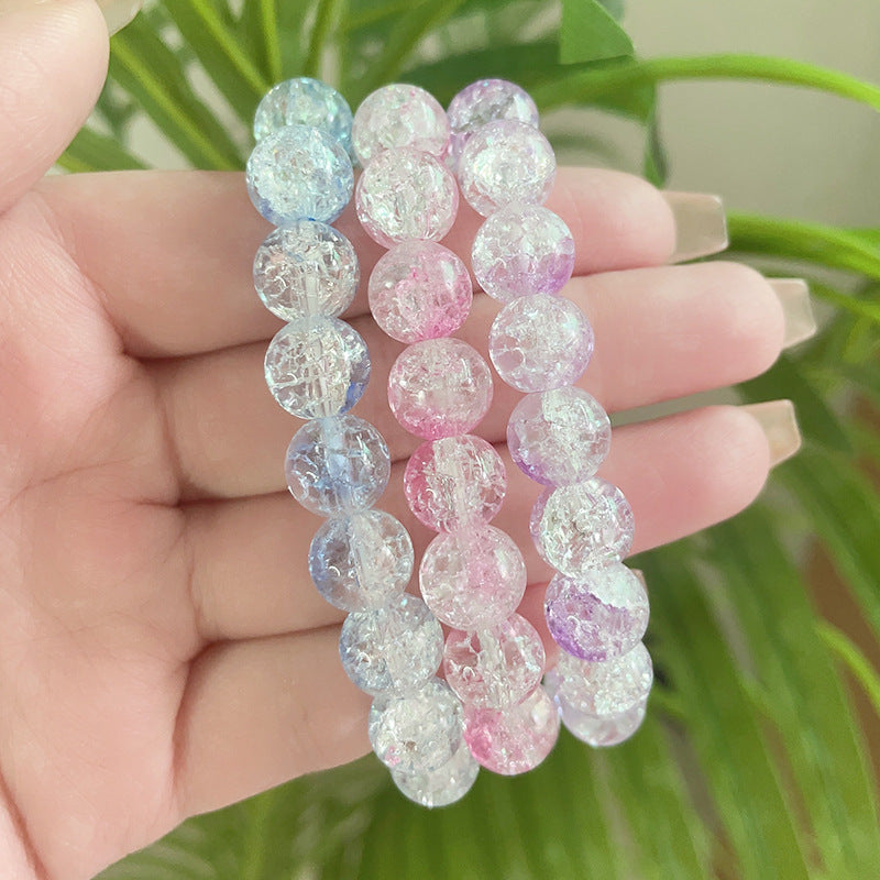 Fresh Ice Crack Sister Female Niche Design Glass Bracelet