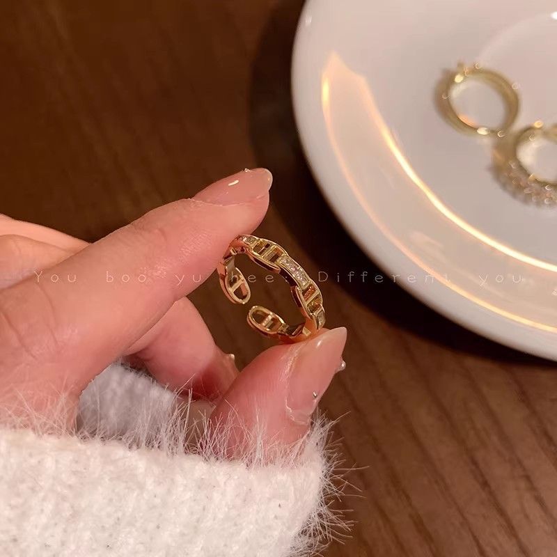 Zircon Simple Female Opening Adjustable Index Finger Light Luxury Rings