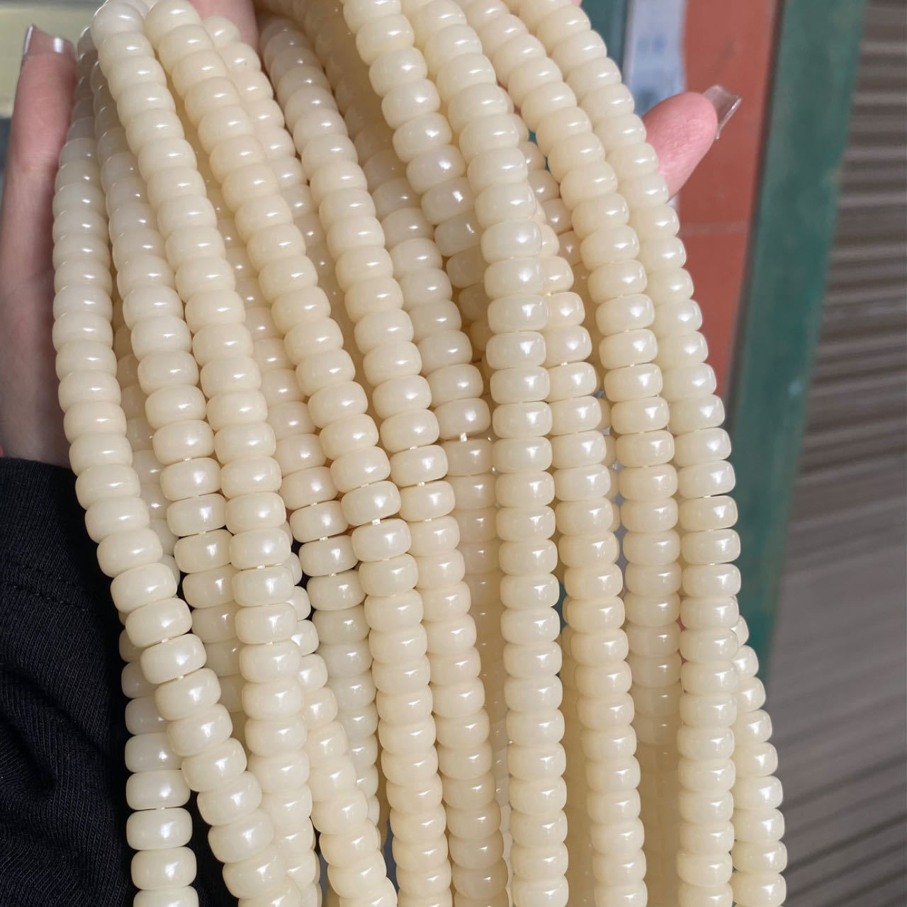 Dyed Grass Green Gray Jade Bodhi Root Beads Bracelets