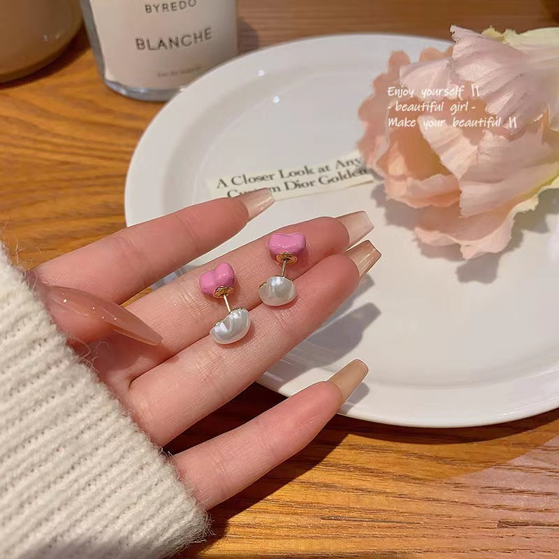 Double-sided Love Design High-grade Dopamine Female Affordable Luxury Stud Earrings