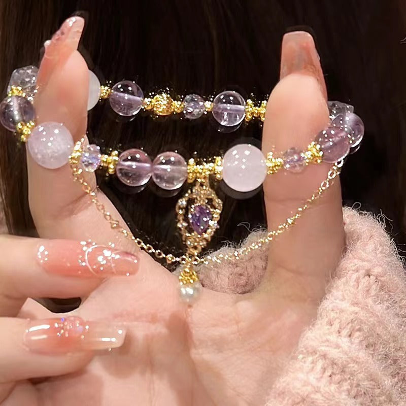 Crystal Lovers Amethyst Beaded Female Girlfriends Bracelets