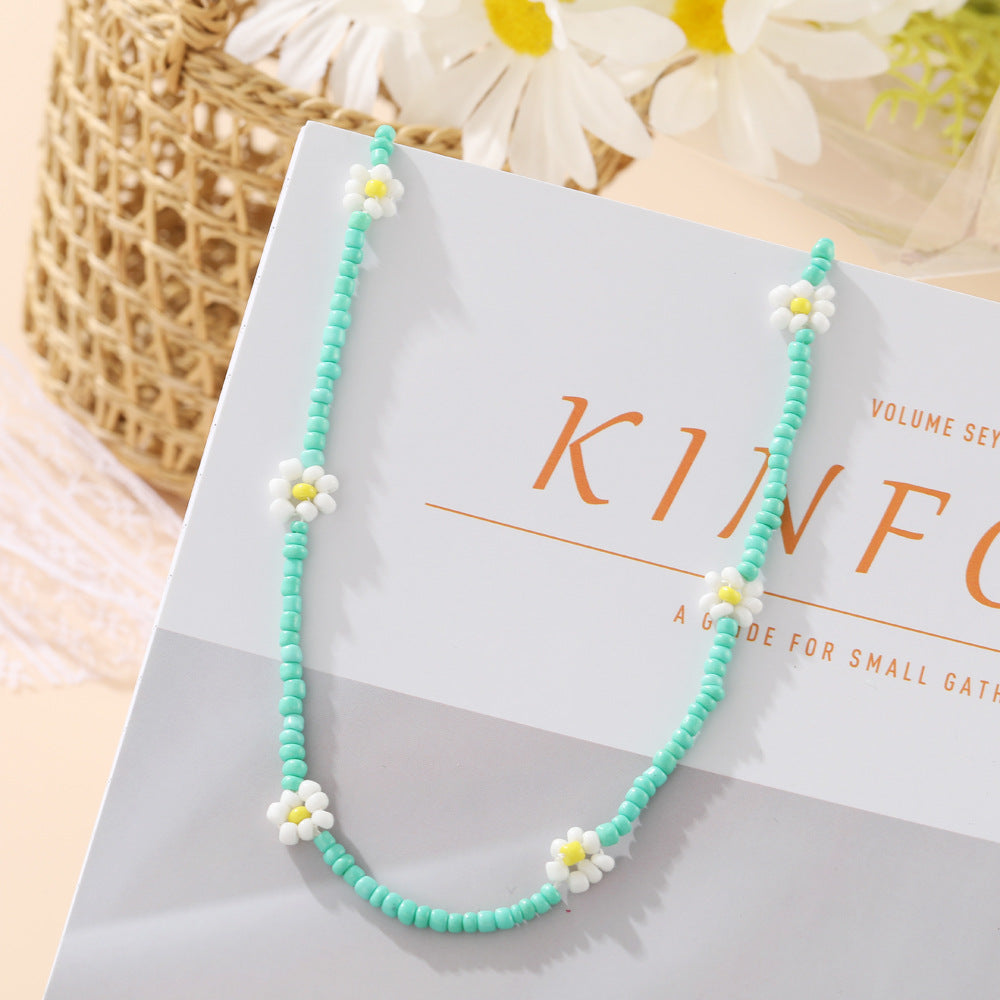 Women's Style Bead Flower Bohemian Vitality Color Necklaces