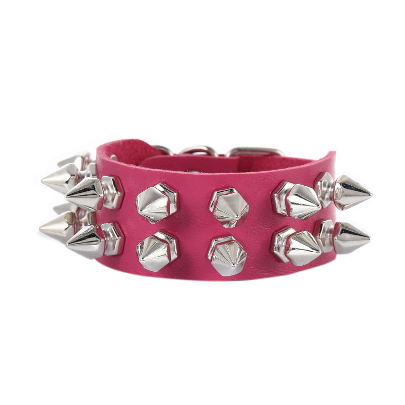 Rock Pointed Rivet Exaggerated Personalized Double Bracelets