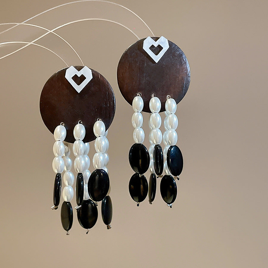 Wood In The Forest Retro Tassel Rings