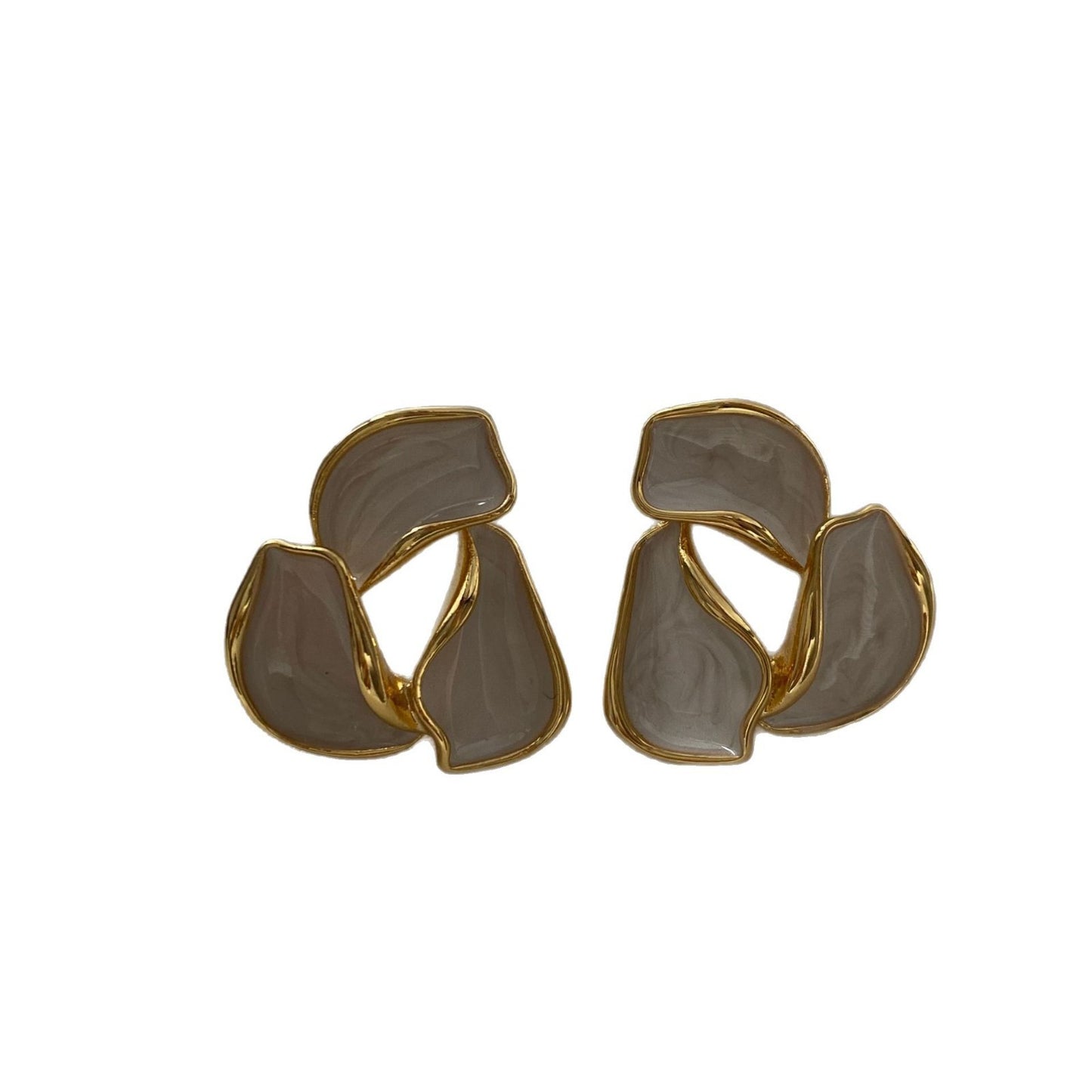 Temperament Exaggerated Drop Oil Round Sweet Simple Stud Earrings