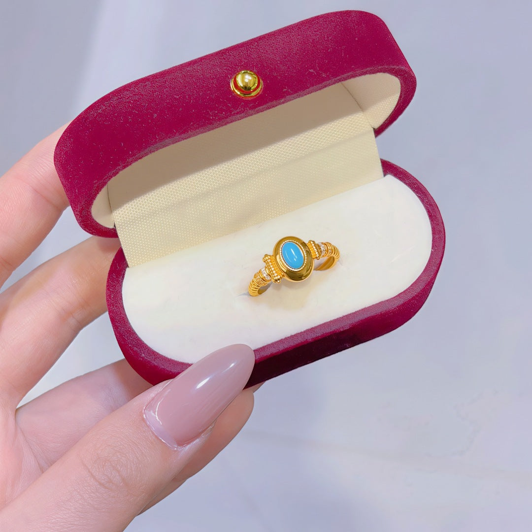 Women's Alluvial Gold Retro Affordable Luxury Design Brass Plated Fashion Ring