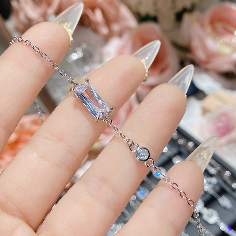 Camellia Bright Luminous Platinum Series Plated Zircon Super Flash Light Bracelet