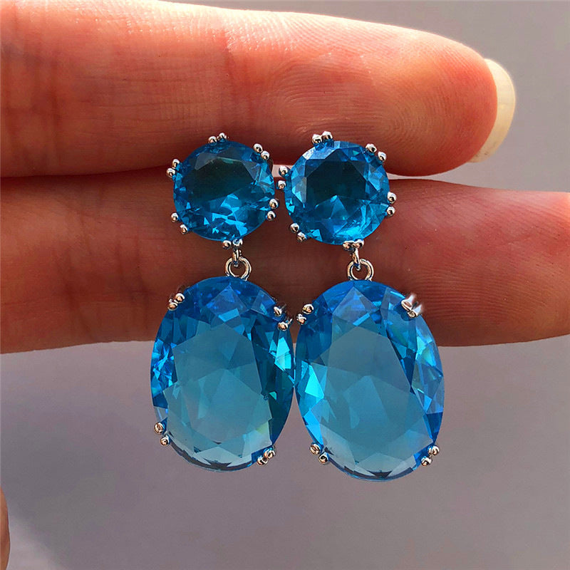 Graceful Fashionable Egg-shaped Large Zircon Optional Rings