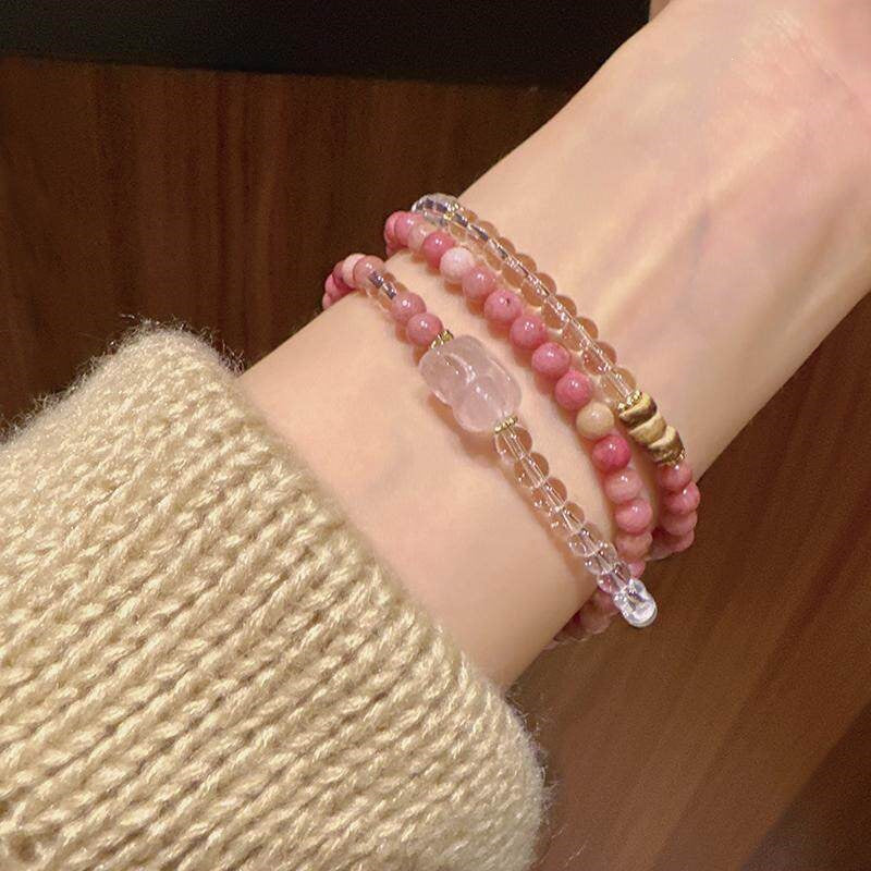 Pink Lady Female Guardian Energy Improved Crystal Bracelet