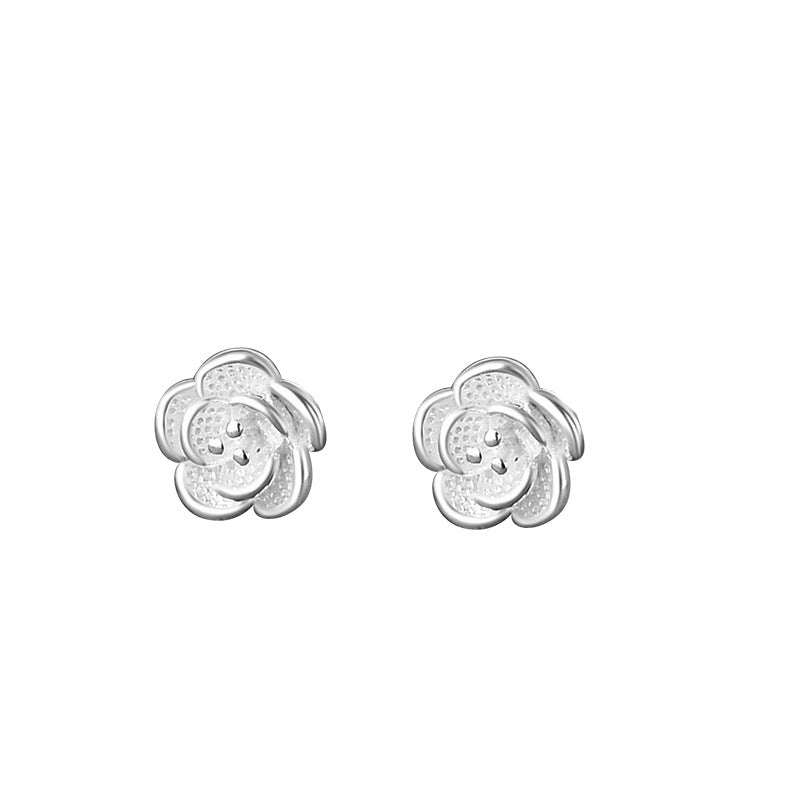 Women's Jewelry Elegant Rose Pure Flower Small Earrings