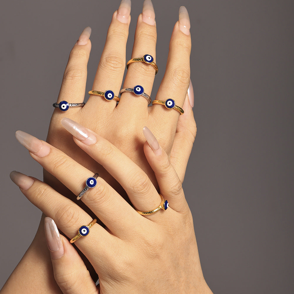 Evil Blue Eye Retro Fashion Devil Rings