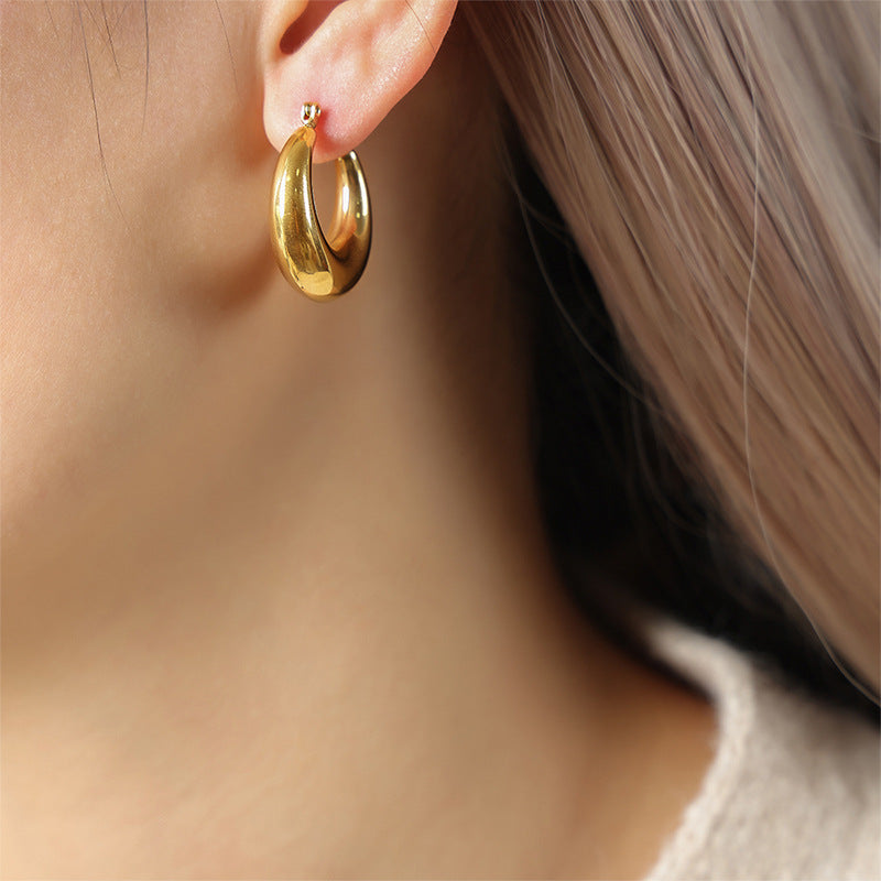 Simple Fashion Personality Niche High Sense Geometric Glossy Earrings