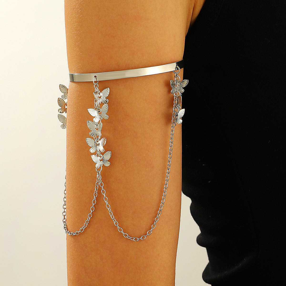 Niche Adjustable Arm Chain Metal Lanyard Tassel Armband Vacation Style Bracelets