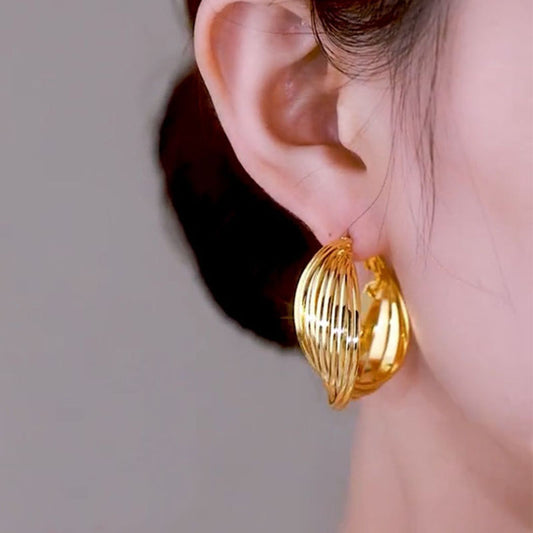 Women's Retro Style Metal High-grade Ear Trendy Design Eardrops Earrings