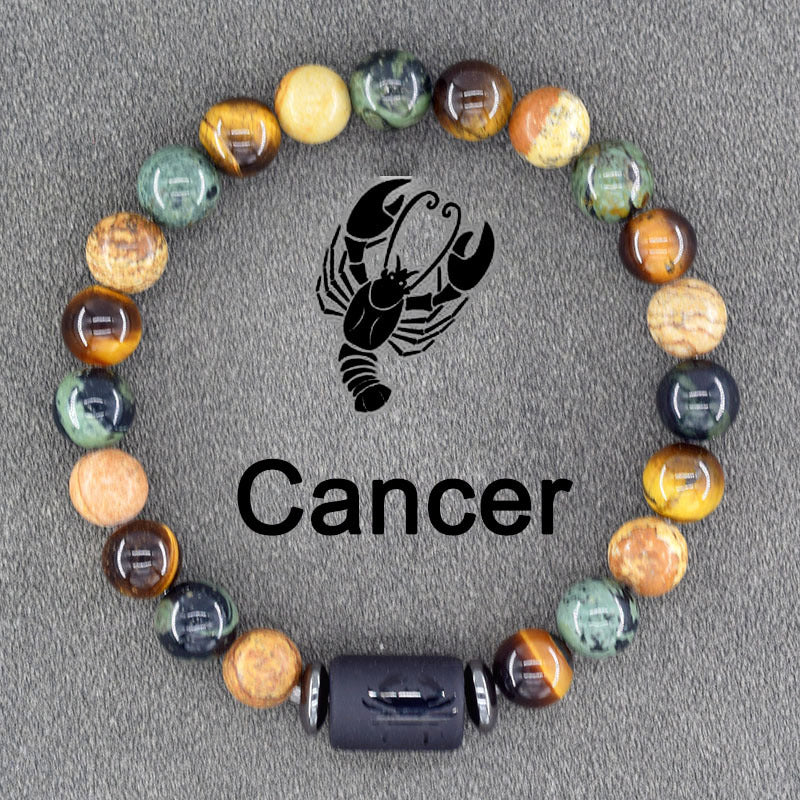 Constellation Natural Stone Beaded Twee Tigereye Bracelet