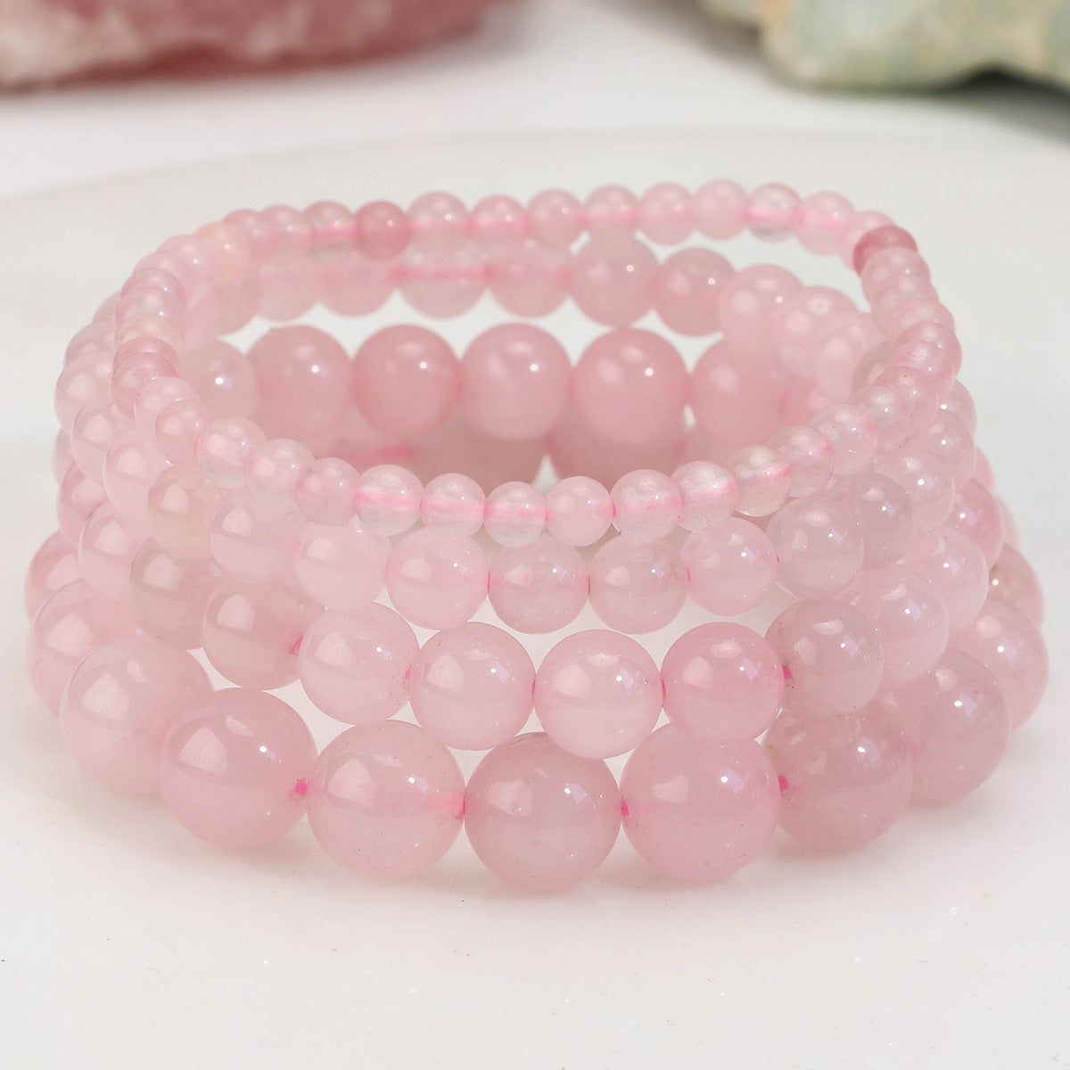 Women's & Men's Handmade Natural Stone Beaded For Twin Tourmaline Bracelet