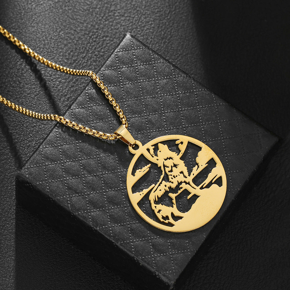 Steel Cross Love Couple Sweater Clavicle Necklace