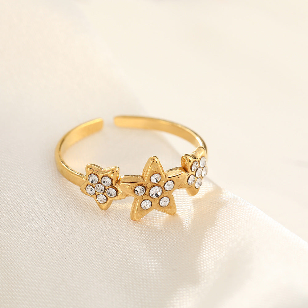 French Style Open Mouth Cold Stainless Steel Personality Special Interest Ring