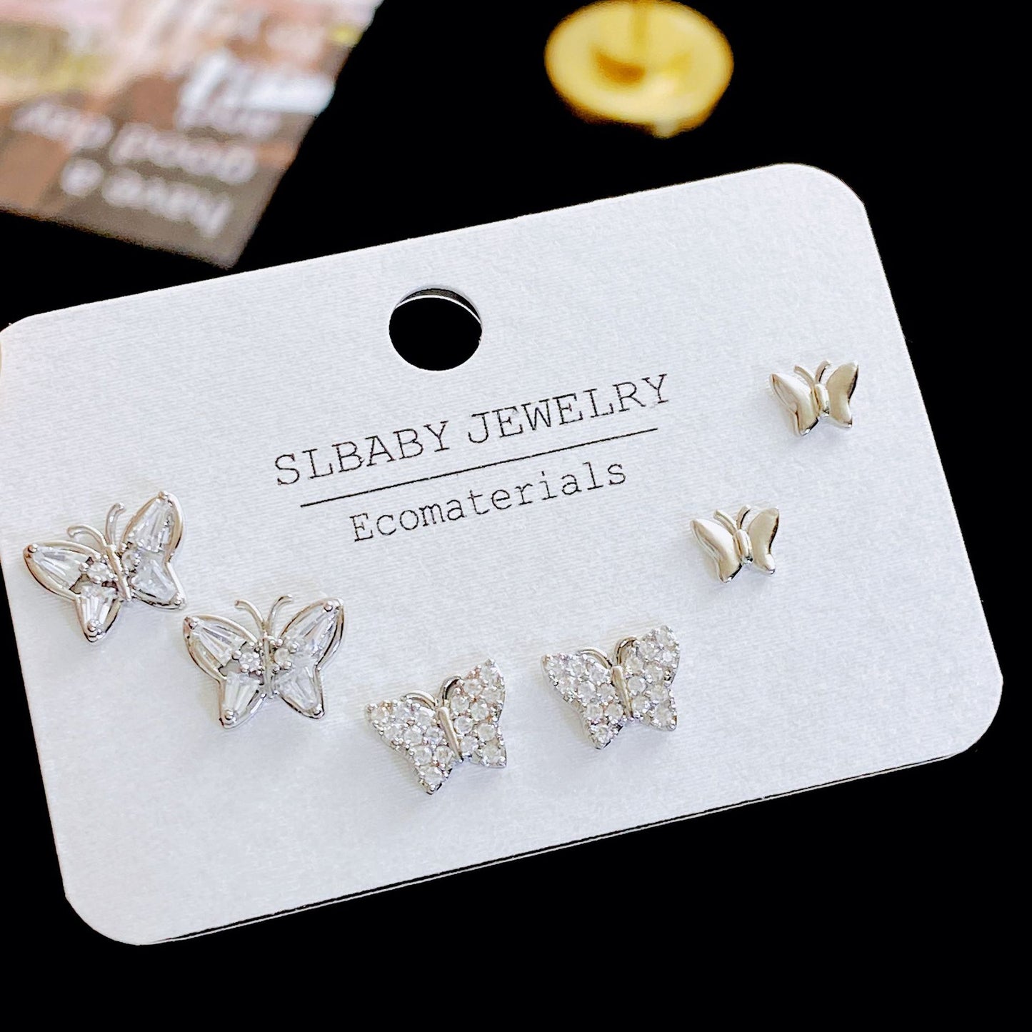 Women's Needle Simple Series Three Pairs Storage Ear Rings