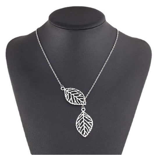 Leaf Double Clavicle Chain Simple Long Necklaces