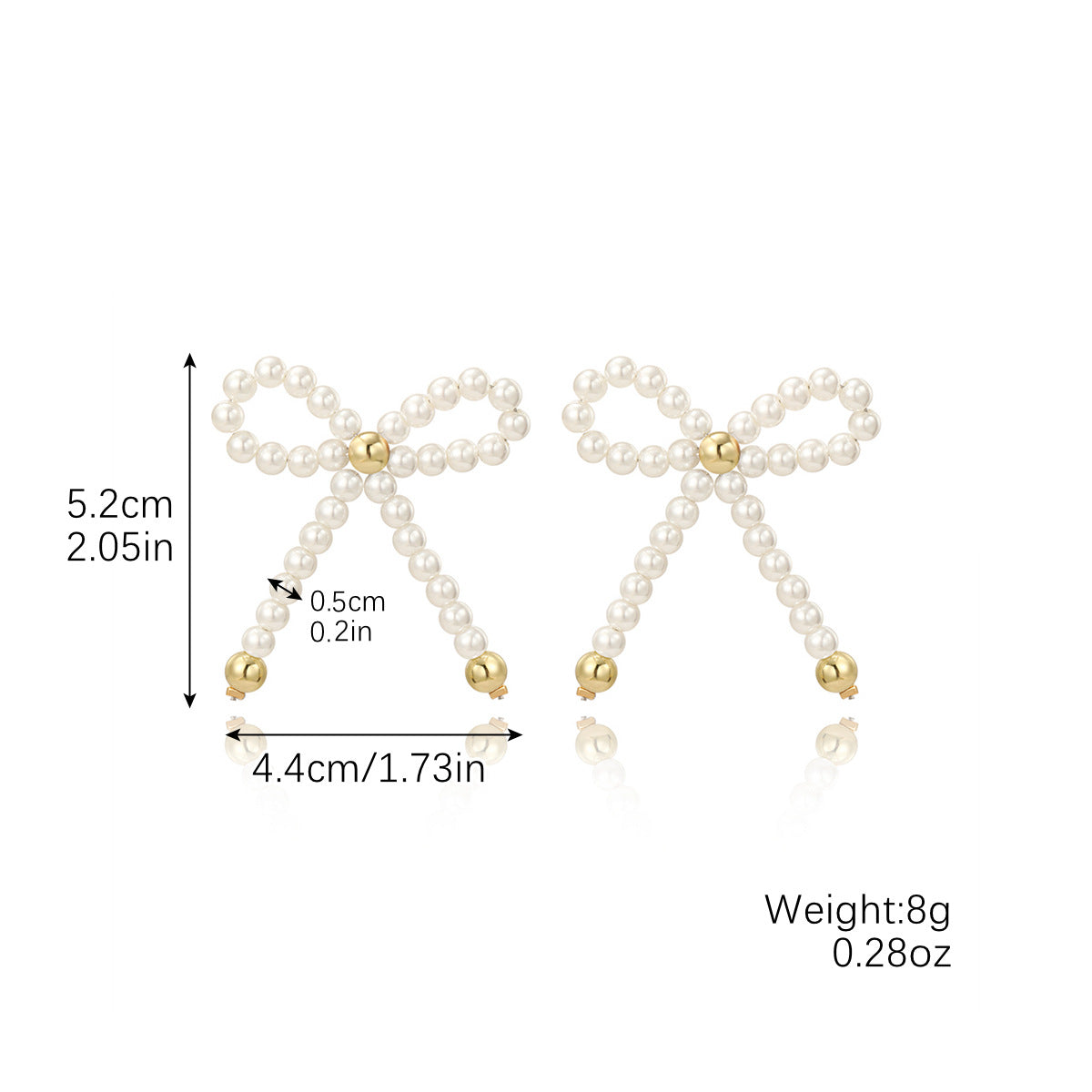 Metal Personality Fashion Imitation Pearl Beaded Earrings