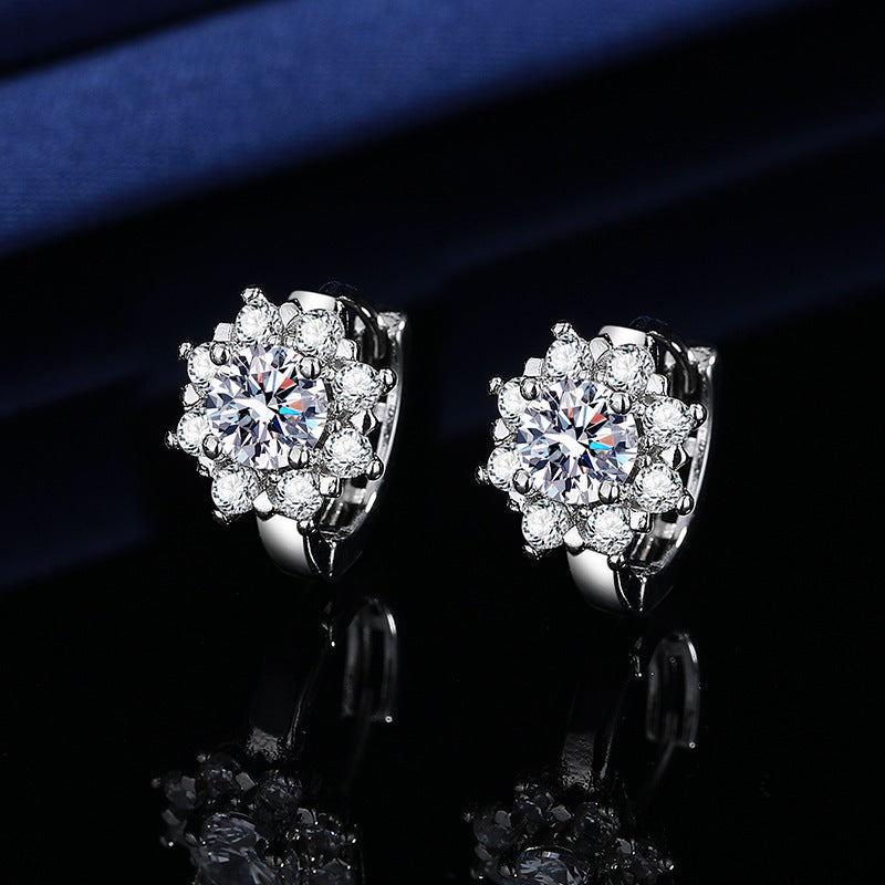Live Broadcast Female Karat Fashion Elegant Zircon Ear Buckle