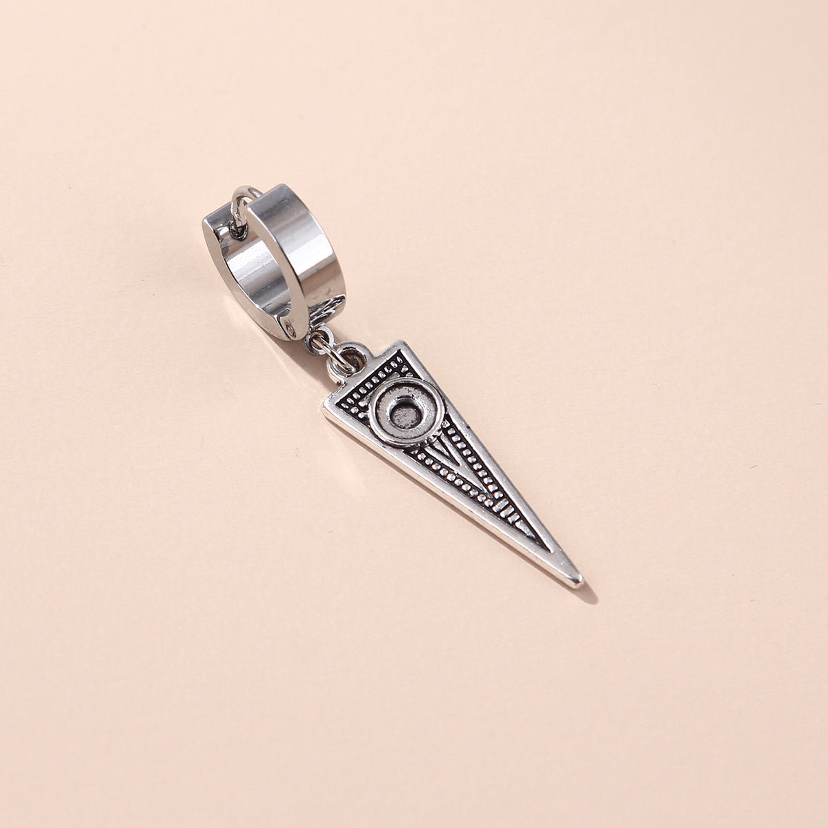 Women's & Men's Hop Punk Lightning Feather Cross For Titanium Ear Buckle