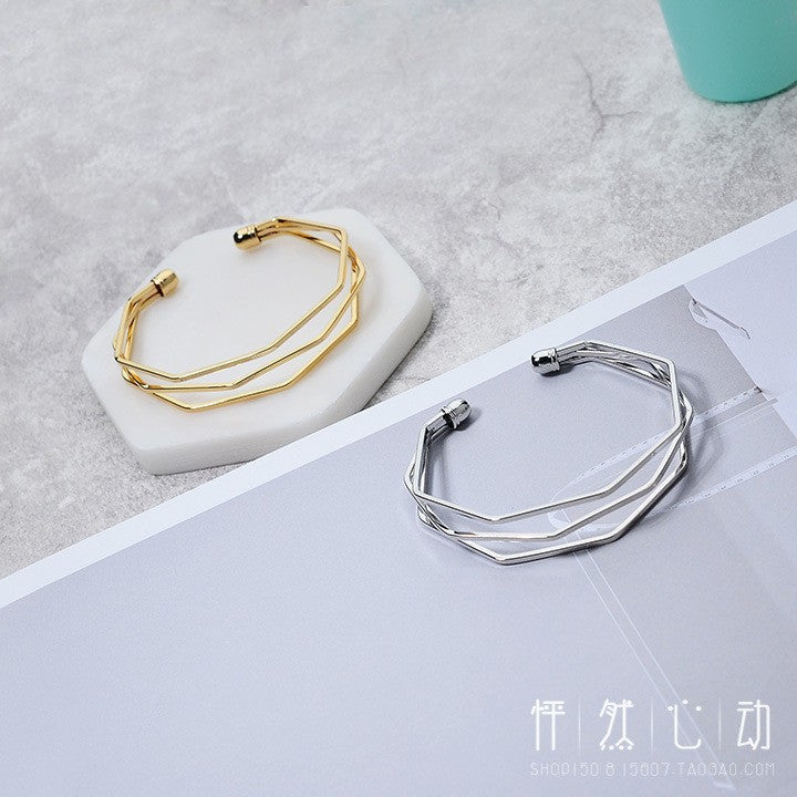Stylish Korean Simple Irregular Geometric Opening Bracelet