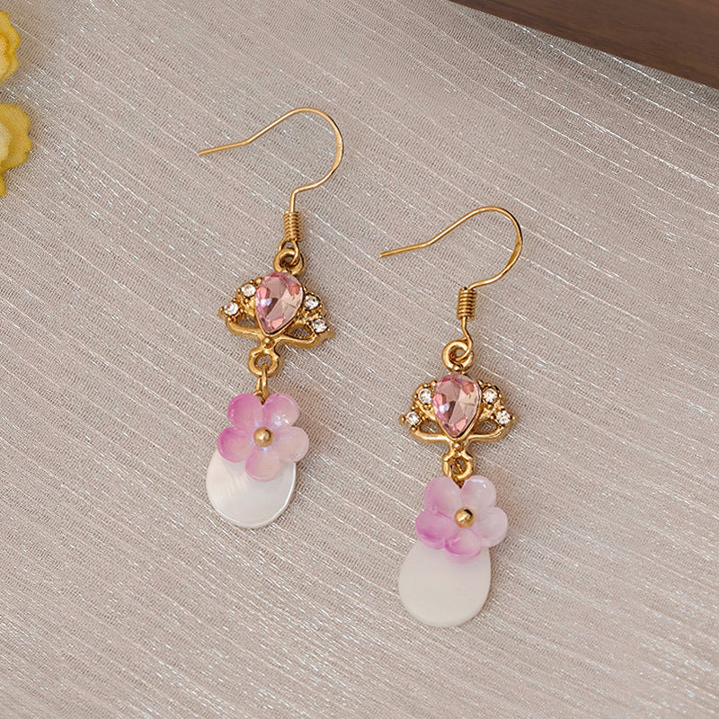Style National Brass Ear Hook Vintage Court Ethnic Han Clothing Earrings