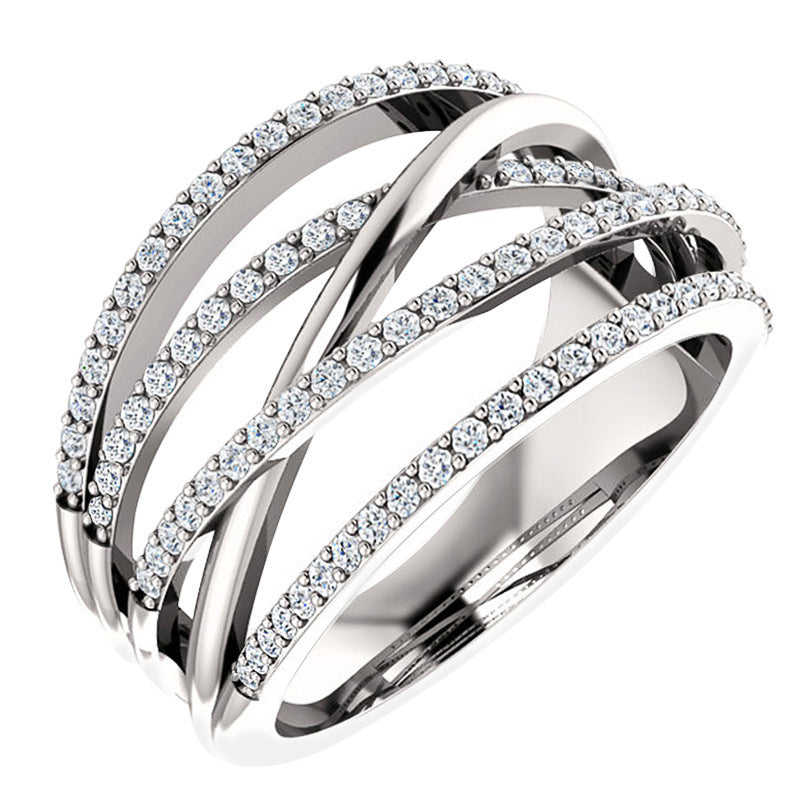 Retro Diamonds Bends Hitches Couple Stylish Rings