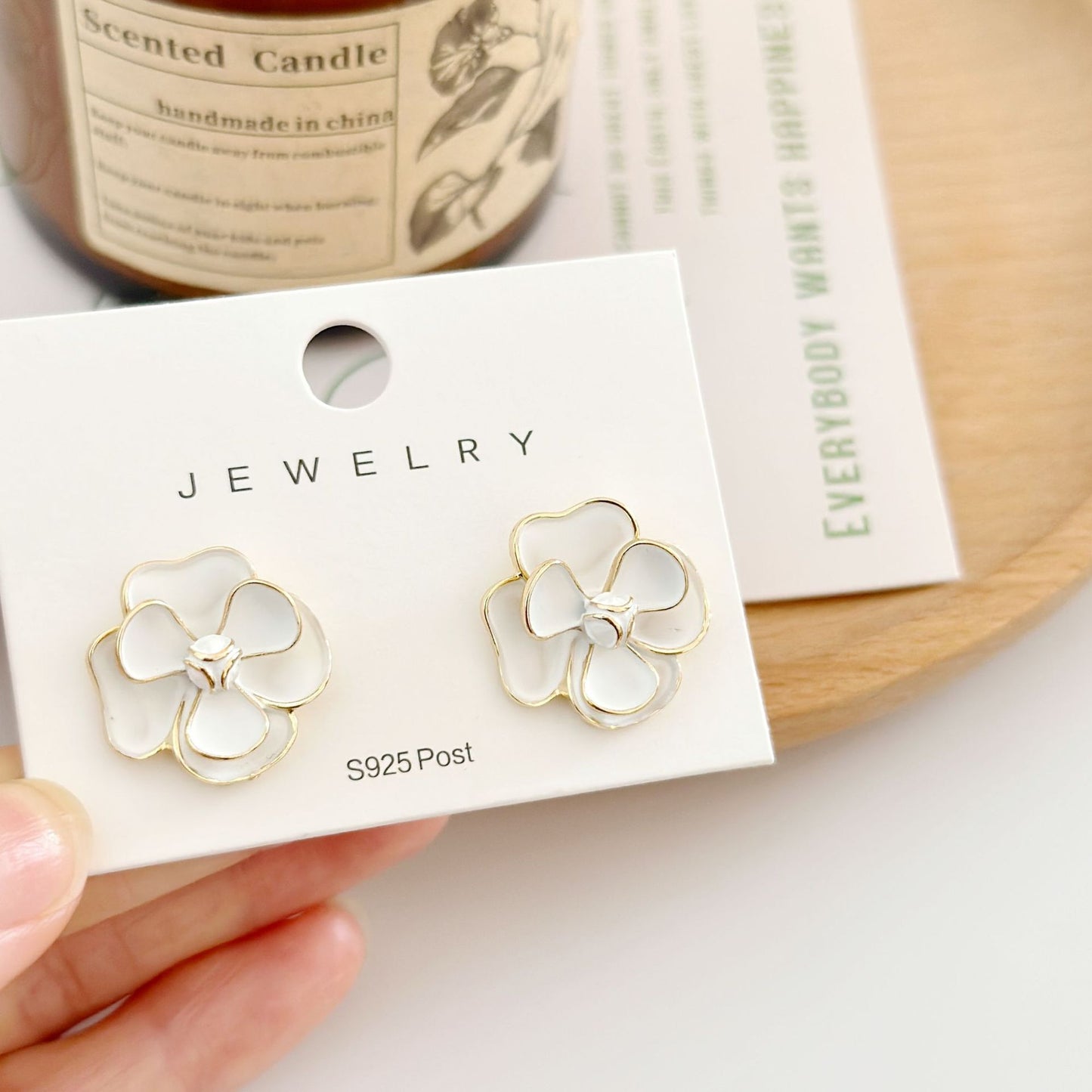 Red Glaze Flowers Niche High Sense Ear Earrings
