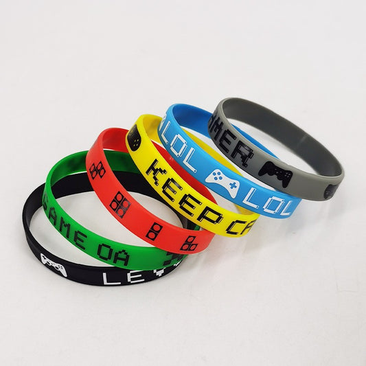 Women's & Men's Theme Party Silicone Monochrome Silk Screen Bracelet