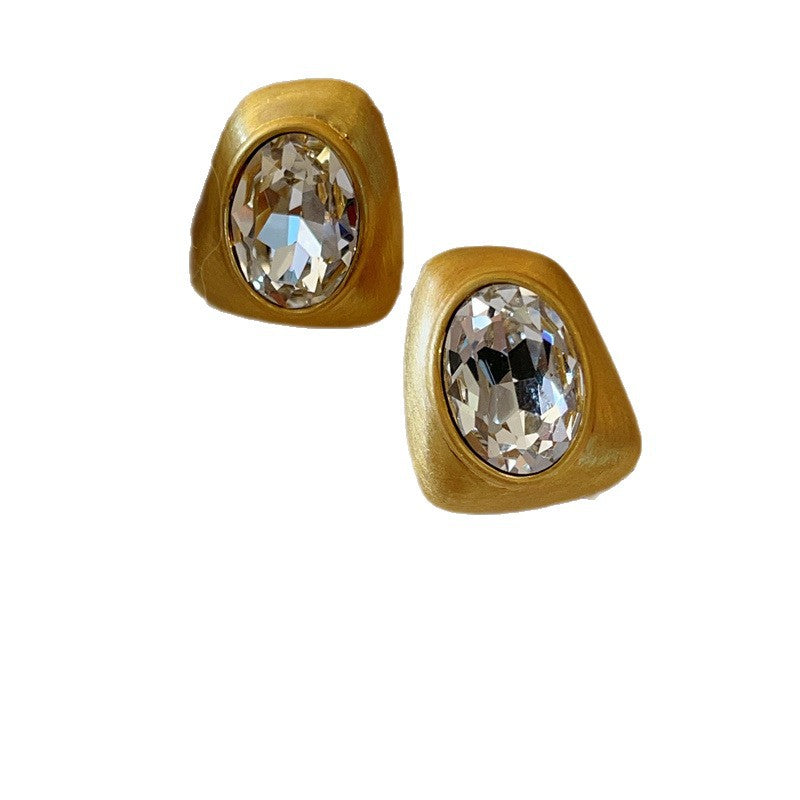 Design Irregular Brushed Cut Zircon Old Money Style Refined Grace Rings