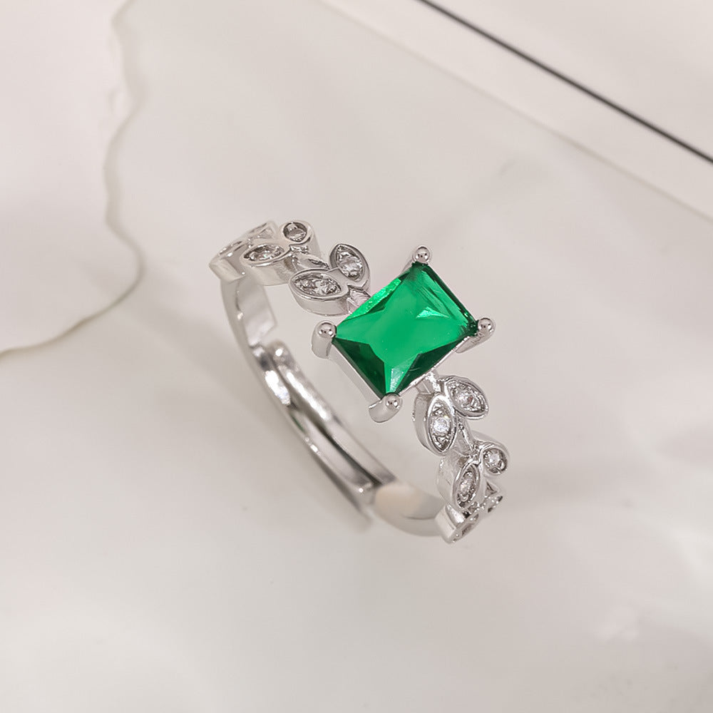 Women's Open-end Zircon Fashionable Classy Simple Cold Feeling Goddess Rings