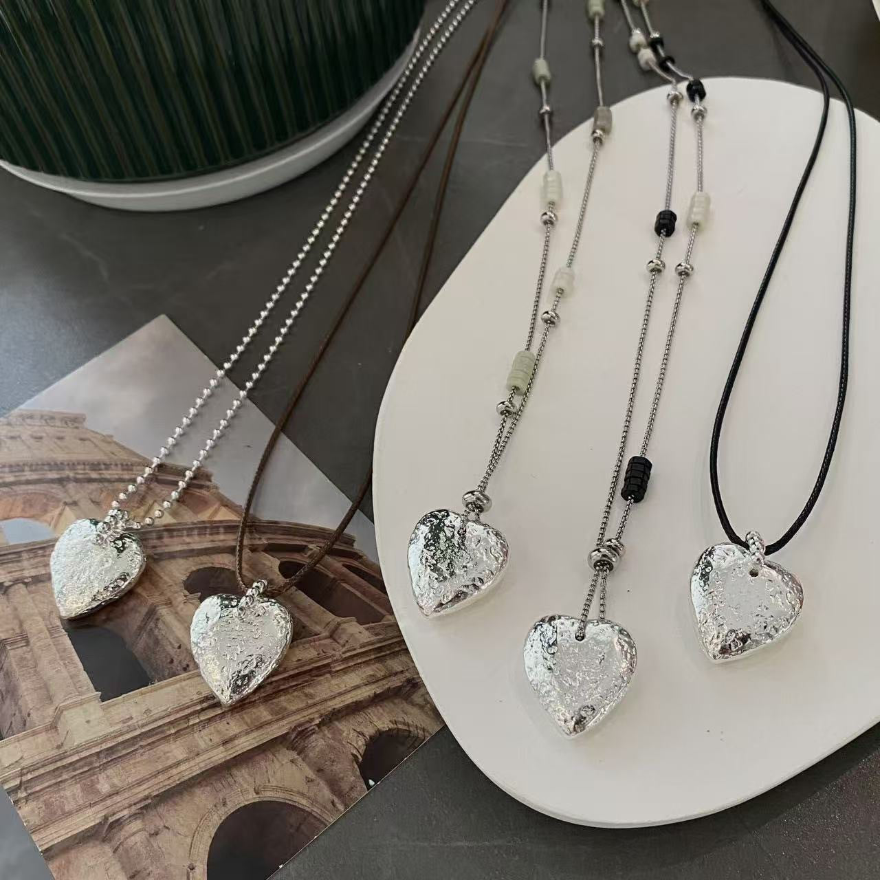 Women's Titanium Steel String Beads Chain Sweet Cool Necklace