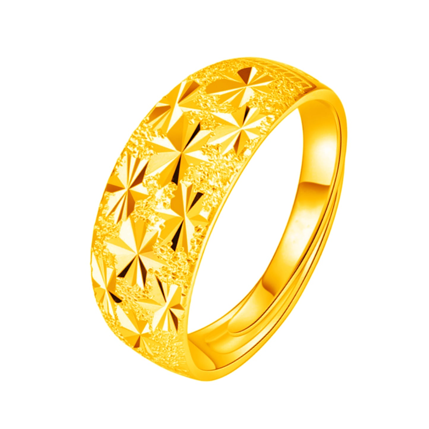 Men's Frosted Carven Design Flash Sand Surface Rings