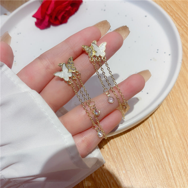Women's Light Luxury Minority Long Tassel Butterfly For Graceful Earrings