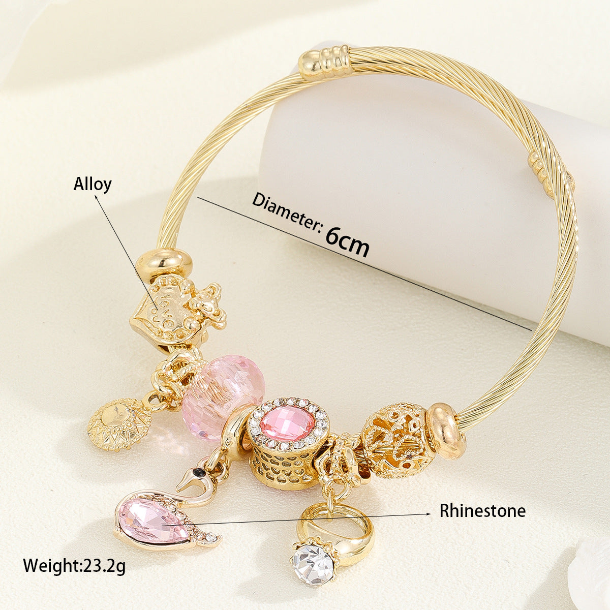 Women's Steel Fashion Sweet High-grade Rhinestone Love Bracelets