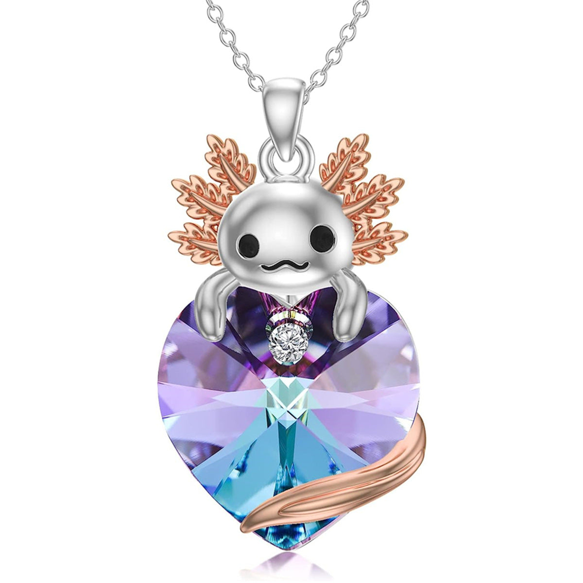 Women's Crystal North American Salamander Fashion Animal Necklace