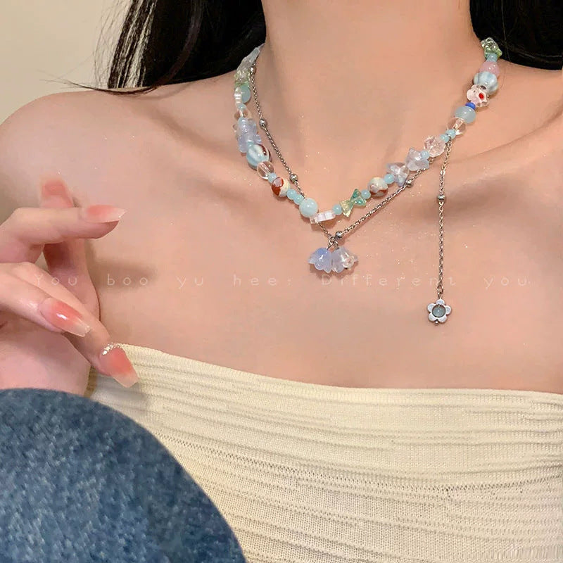 Beaded Female Niche Design Sweet Cool Hot Necklace