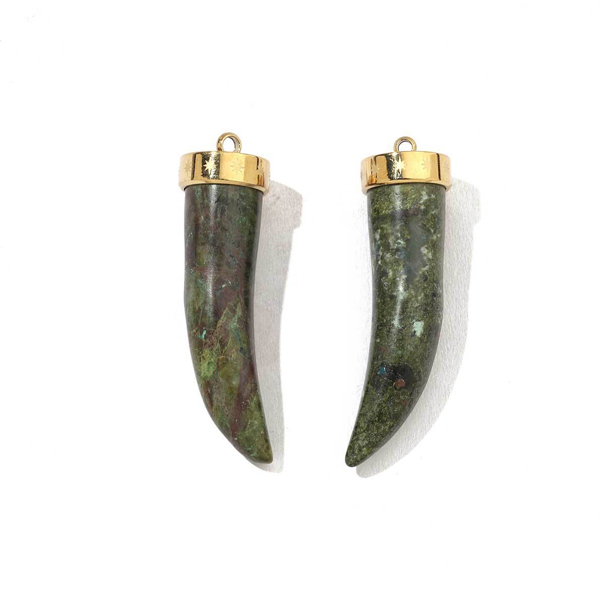 Horn Natural Stone Stainless Steel Bohemian Pendants