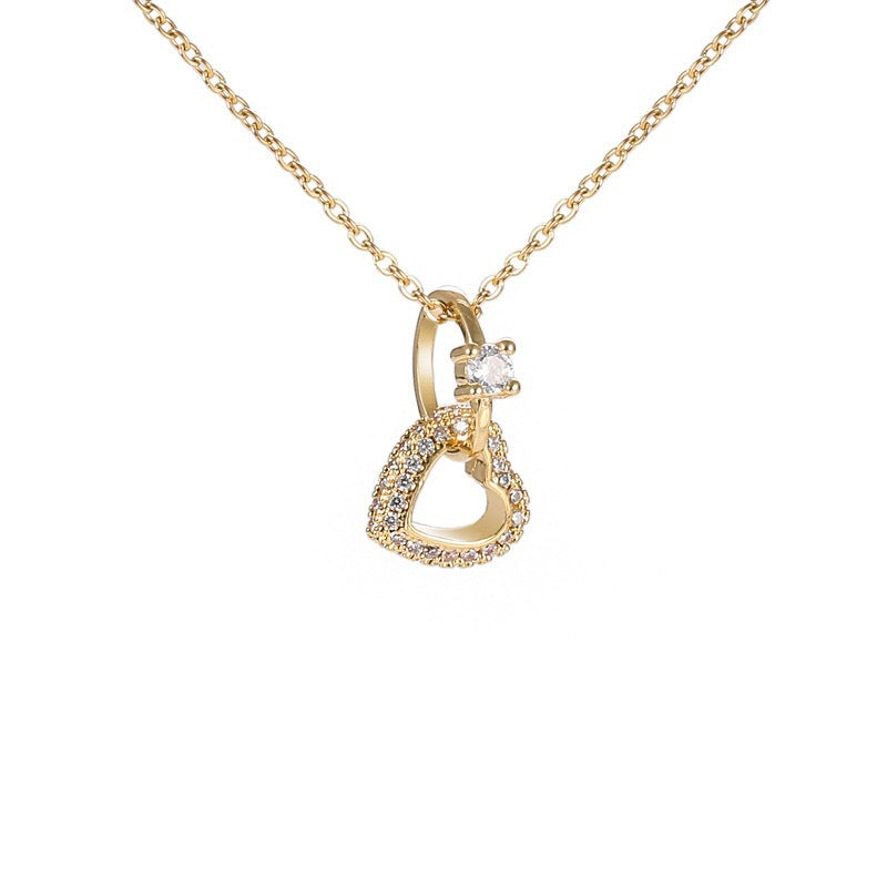 Women's Heart Clavicle Chain Beautiful Circle For Design Necklaces