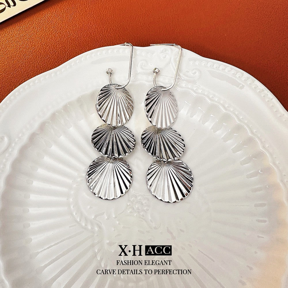 Fashionable Metal Texture Light Luxury Simple Earrings