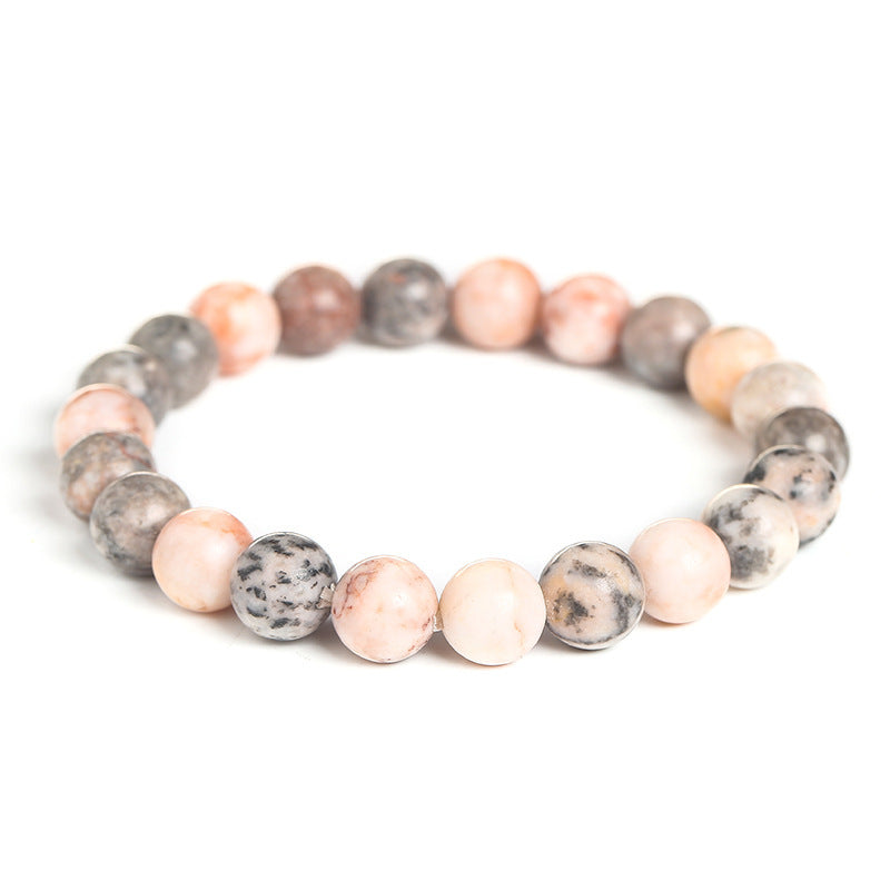 Natural Stone Essential Oil Pink Zebra Bracelets