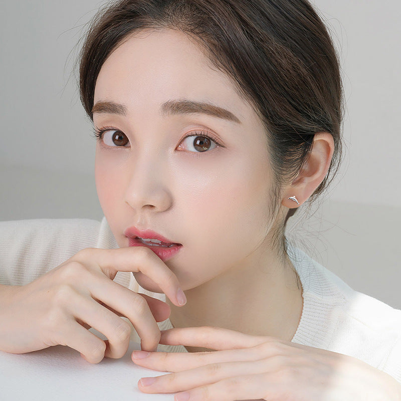 Of White Fungus Bone Nail Female Korean Cartoon Animal Earrings